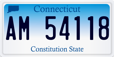CT license plate AM54118