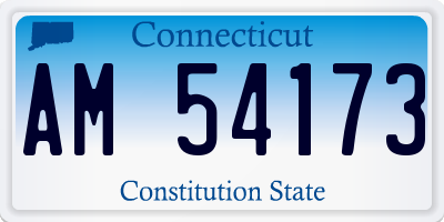 CT license plate AM54173