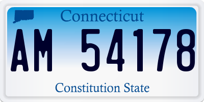 CT license plate AM54178
