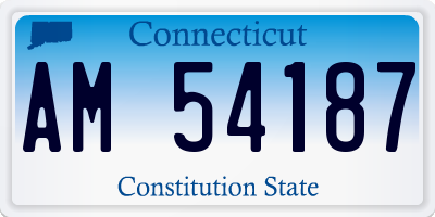 CT license plate AM54187