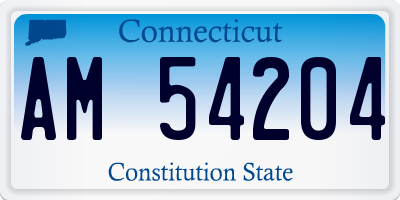 CT license plate AM54204