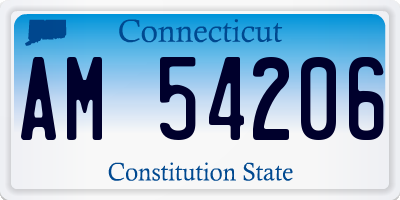 CT license plate AM54206