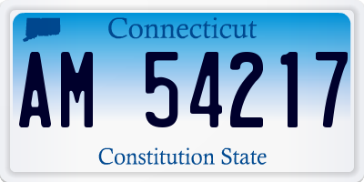 CT license plate AM54217