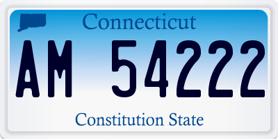 CT license plate AM54222