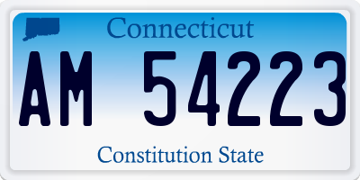 CT license plate AM54223
