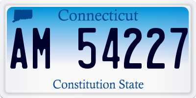 CT license plate AM54227