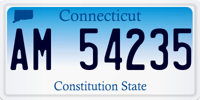 CT license plate AM54235