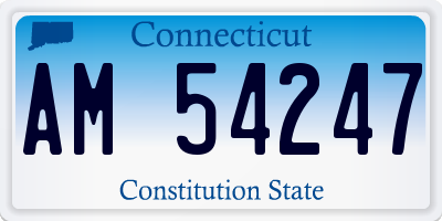 CT license plate AM54247