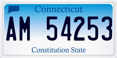 CT license plate AM54253