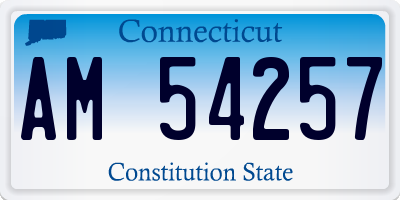 CT license plate AM54257