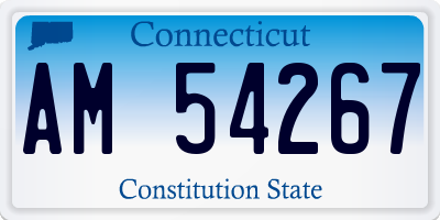 CT license plate AM54267
