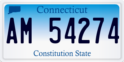 CT license plate AM54274