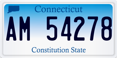 CT license plate AM54278