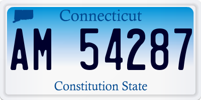 CT license plate AM54287