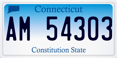CT license plate AM54303