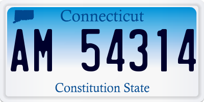 CT license plate AM54314
