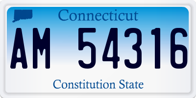 CT license plate AM54316