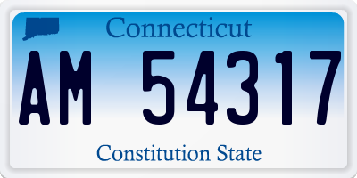 CT license plate AM54317