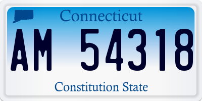 CT license plate AM54318