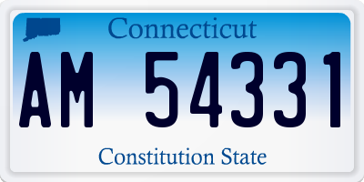 CT license plate AM54331