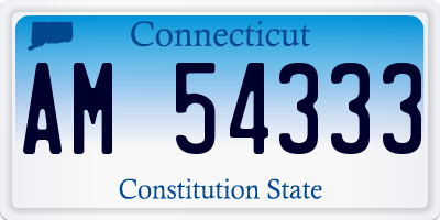 CT license plate AM54333