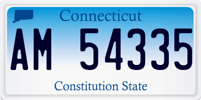 CT license plate AM54335