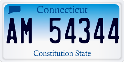 CT license plate AM54344