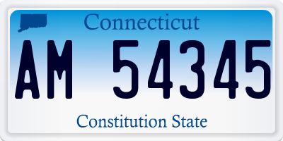 CT license plate AM54345