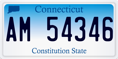 CT license plate AM54346