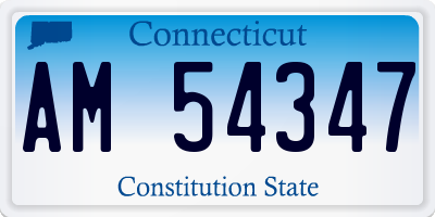 CT license plate AM54347
