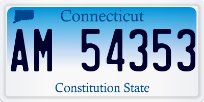 CT license plate AM54353