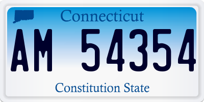 CT license plate AM54354