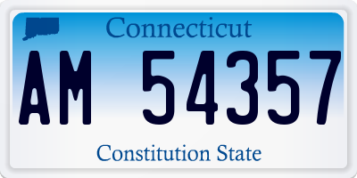 CT license plate AM54357