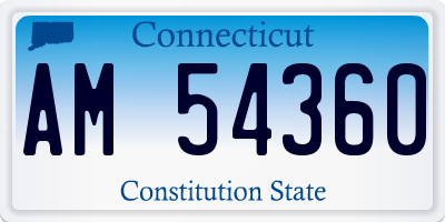 CT license plate AM54360