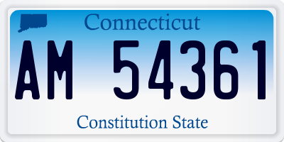 CT license plate AM54361