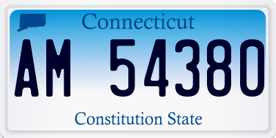 CT license plate AM54380