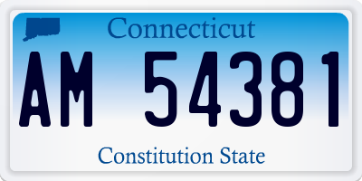 CT license plate AM54381