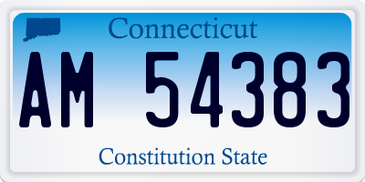 CT license plate AM54383