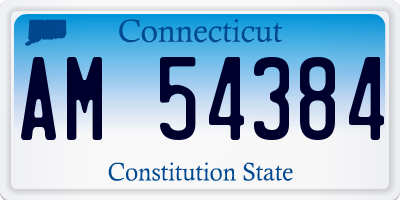 CT license plate AM54384
