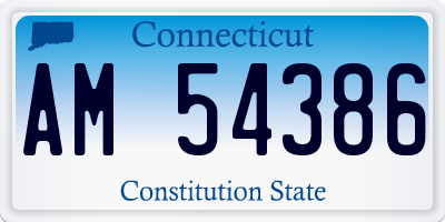CT license plate AM54386
