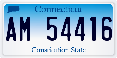 CT license plate AM54416