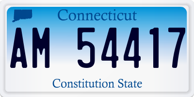 CT license plate AM54417