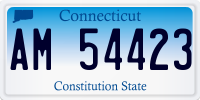 CT license plate AM54423