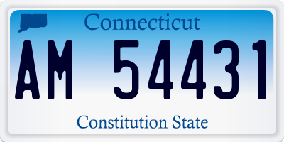 CT license plate AM54431