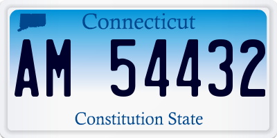 CT license plate AM54432