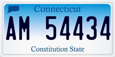 CT license plate AM54434