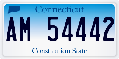 CT license plate AM54442