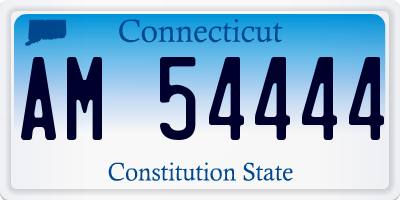 CT license plate AM54444