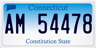 CT license plate AM54478