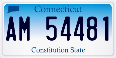 CT license plate AM54481
